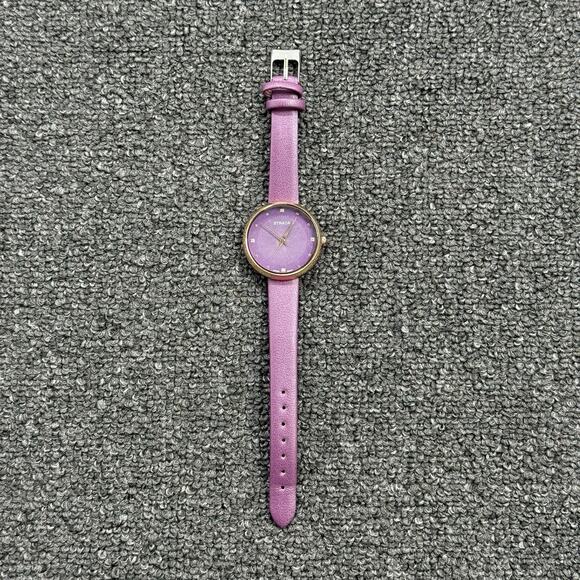 Strada Japanese Movement Purple & Rose Gold Jeweled Watch Faux Leather Band main image 5